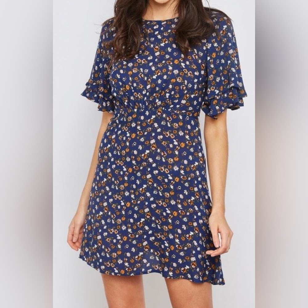 Floral Blue Mini Dress